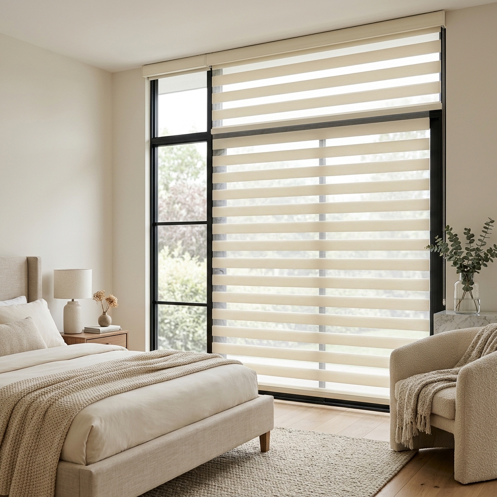 Beautiful zebra blinds installation